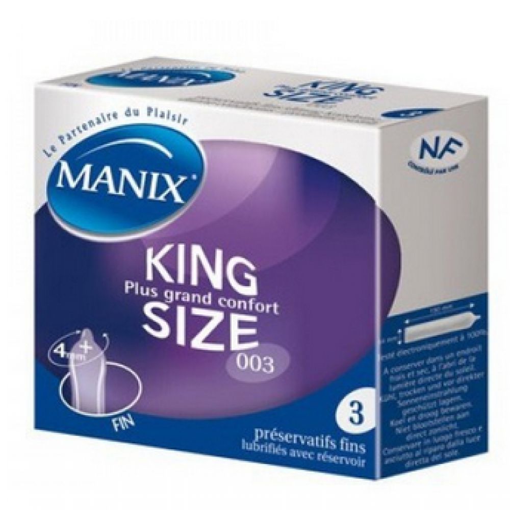 Manix - Préservatifs King Size plus grand confort - Boite de 3