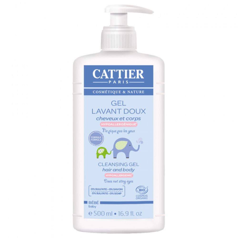 Cattier - Gel lavant doux cheveux et corps - 500ml
