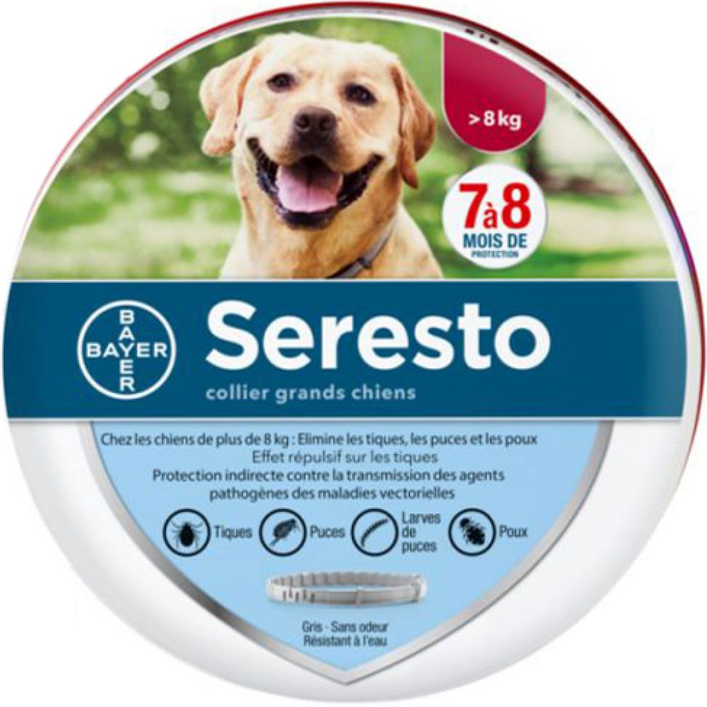 Seresto - collier anti-puce pour grands chiens (8kg)