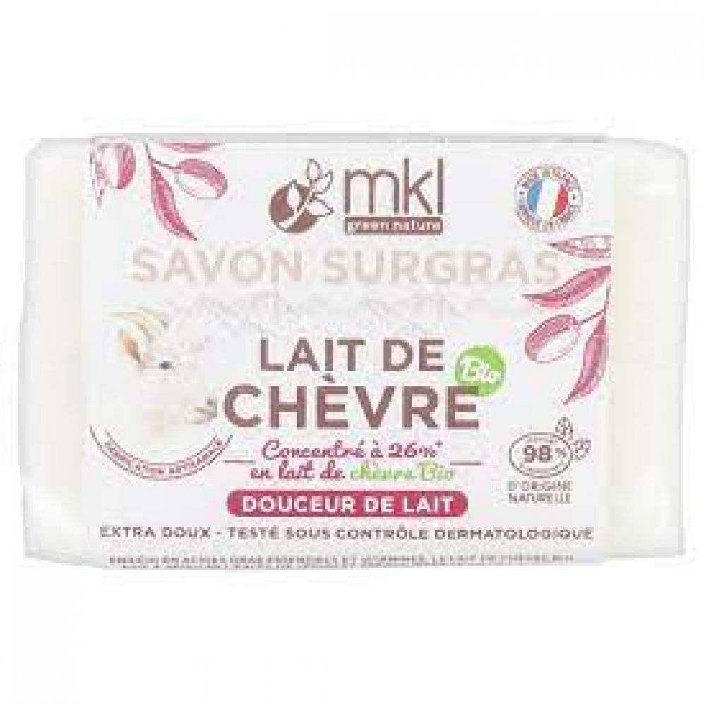 mkl Green Nature - Savon surgras lait de chèvre bio douceur de lait - 100 g