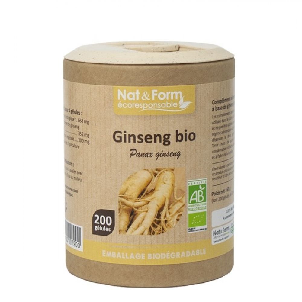 Nat & Form - Ginseng bio - 90 gélules