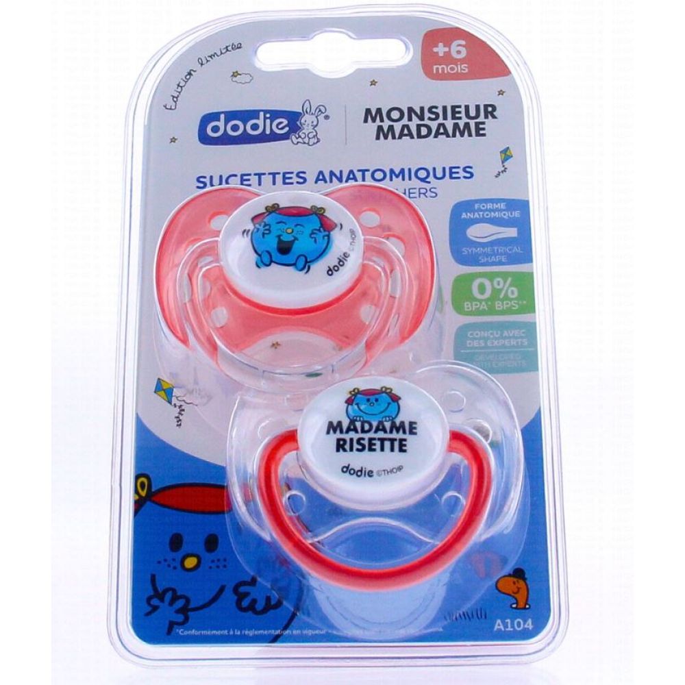 Dodie - Sucette Anatomique Monsieur Madame - 2 sucettes