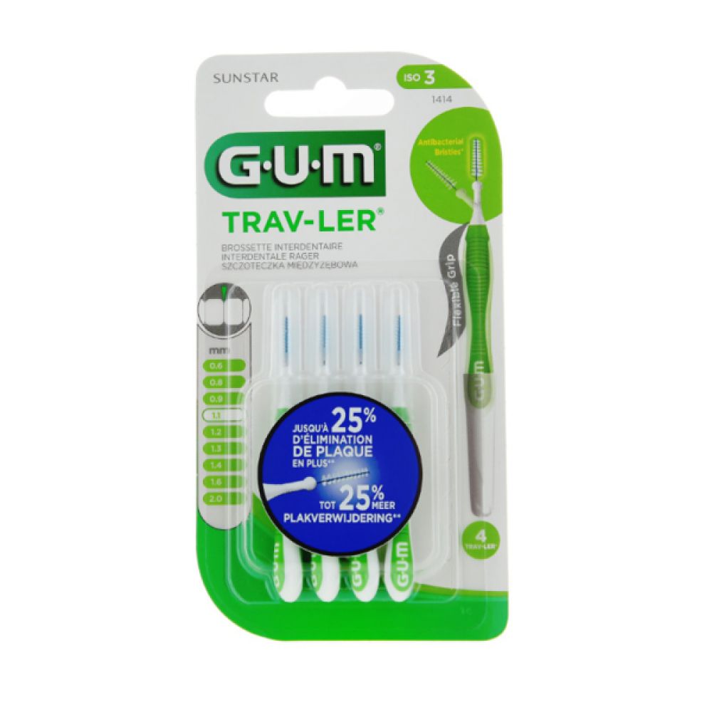 GUM TRAV-LER - Brossette interdentaire - 4 brossettes - T3 - 1.1 mm