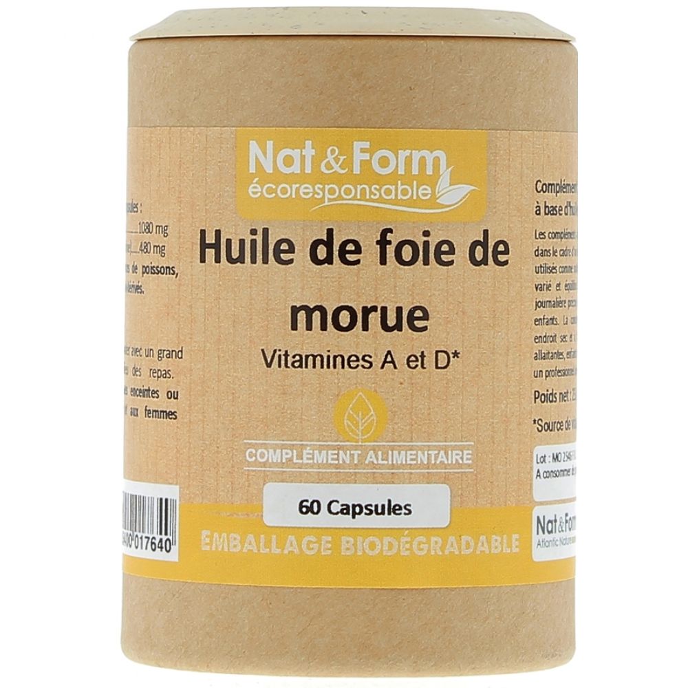 Nat & Form - Huile de foie de morue - 60 capsules