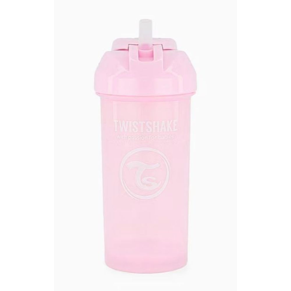 Twistshake - Gourde avec paille 6mois+ Rose - 360ml