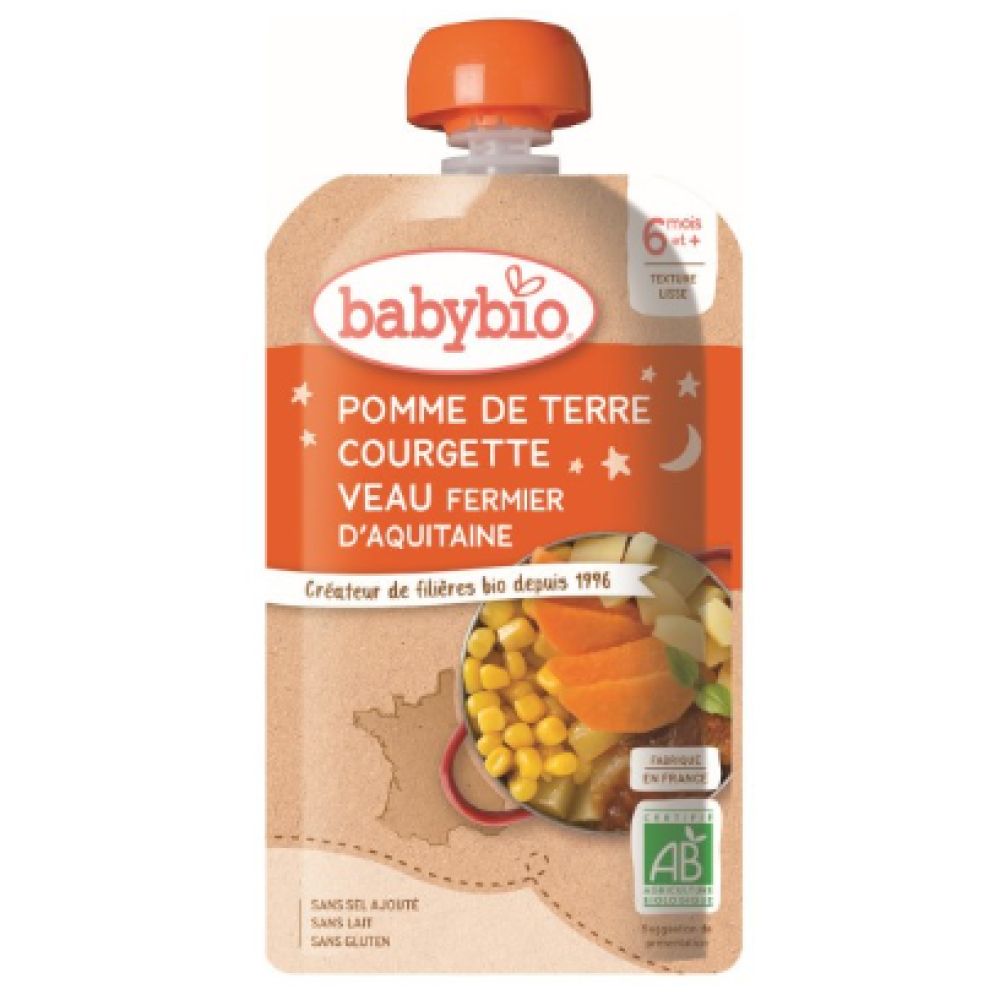 Babybio - Pomme de terre Courgette & Veau - dès 6 mois - 120g