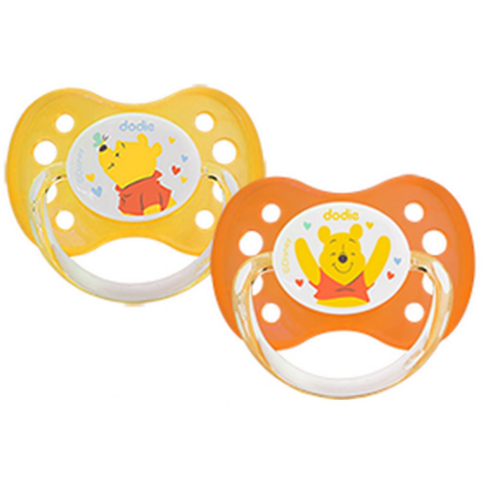 Dodie - Sucettes anatomiques 0-6 mois silicone Winnie l'ourson Disney Baby - 2 sucettes