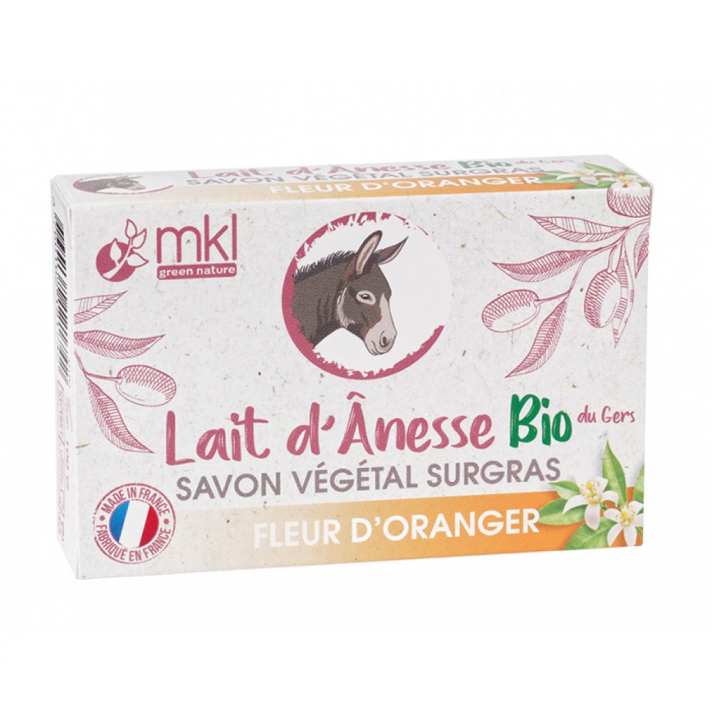 mkl Green Nature - Savon végétal surgras lait d'ânesse bio fleur d'oranger - 100 g