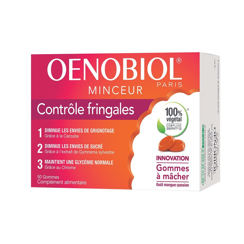 Oenobiol - Minceur gommes à mâcher Contrôle fringales - Boite de 50 Gommes