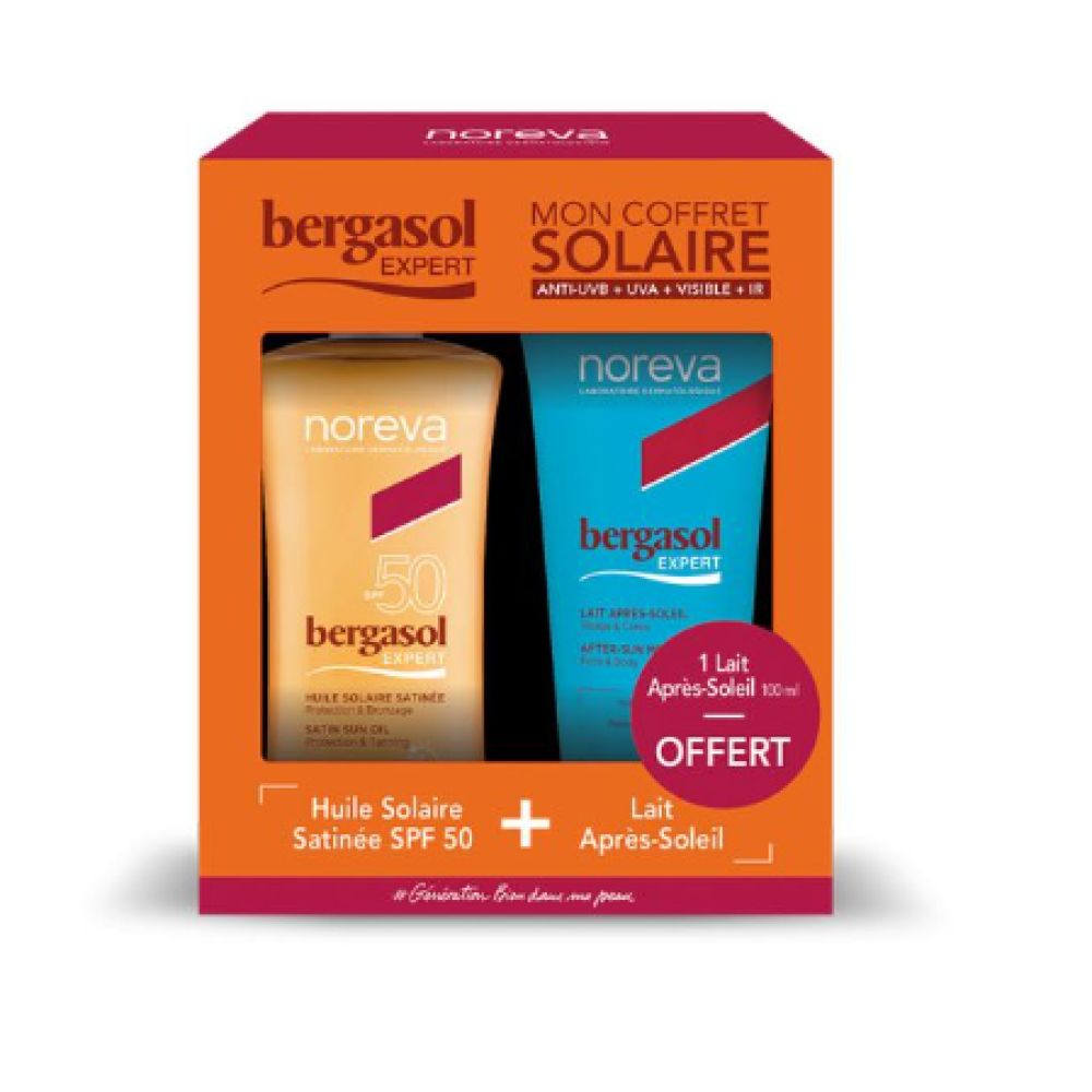 Bergasol expert - Mon coffret solaire SPF50 - Huile solaire satinée + Lait après soleil