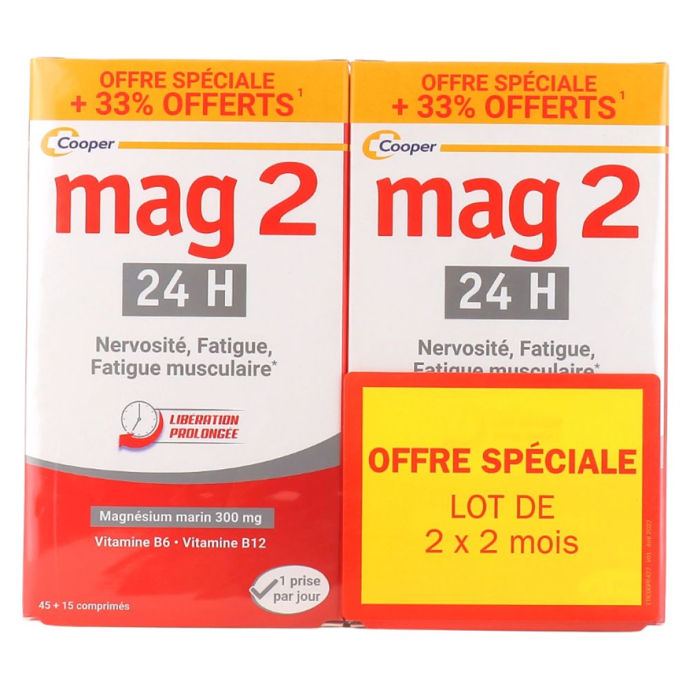 Cooper - Mag2 24H - 45+15 comprimés - Offre spéciale 2x2 mois