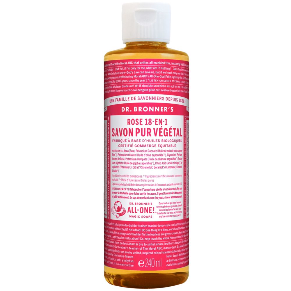 Dr. Bronner's - Savon liquide pure végétal 18-en-1 - Rose