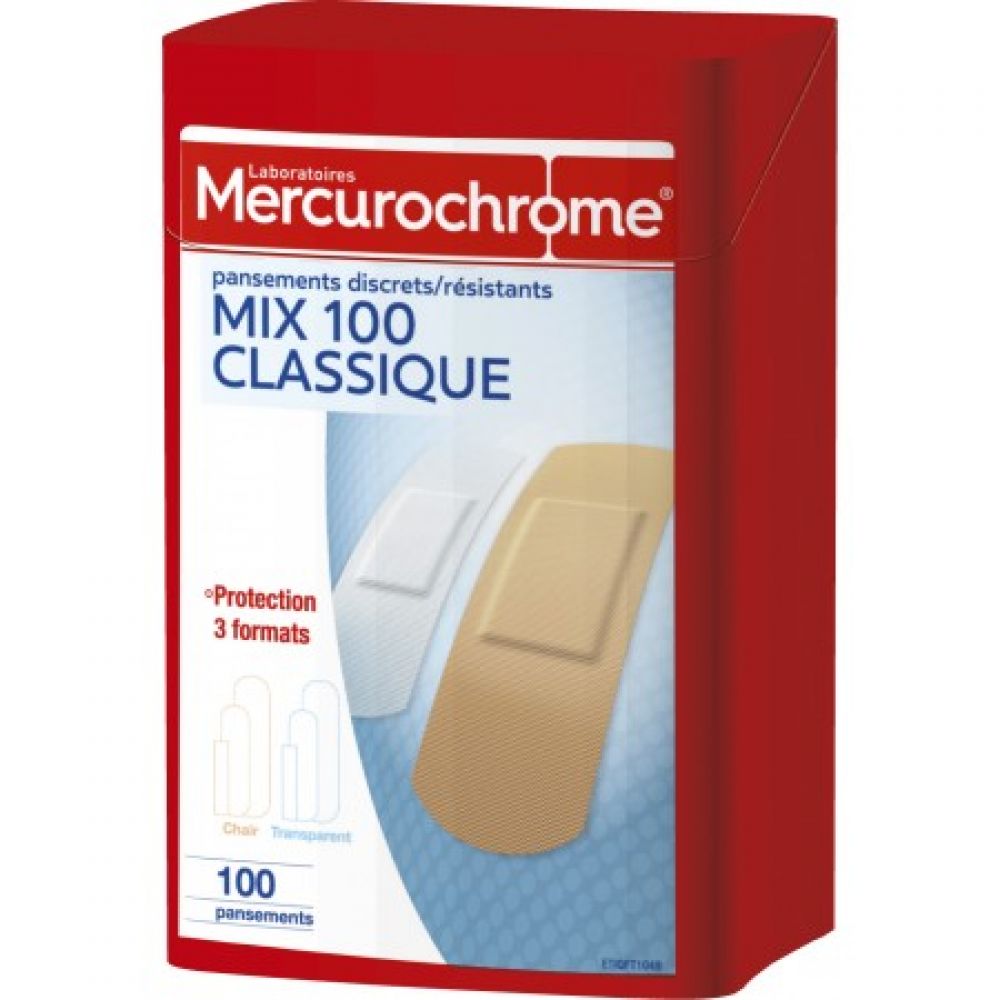 Mercurochrome - Mix 100 classique - 100 pansements