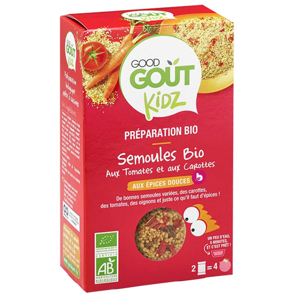 Good Goût Kidz - Semoules bio tomates et carottes - 2 x 120 g