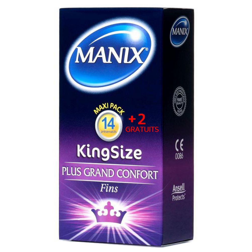 Manix - Préservatifs King Size plus grand confort - Boite de 14