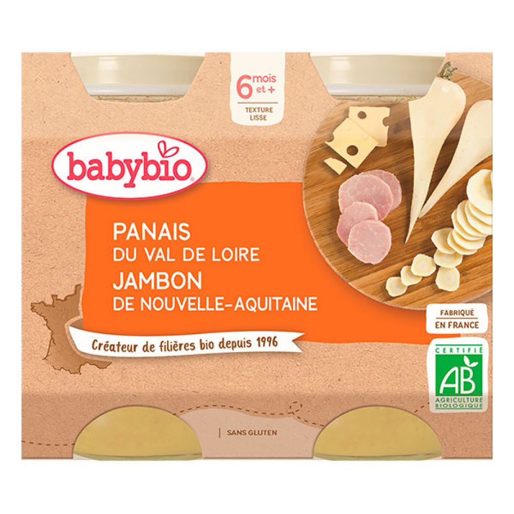 Babybio - Panais du Val de Loire, Jambon de Nouvelle-Aquitaine - 2x200g