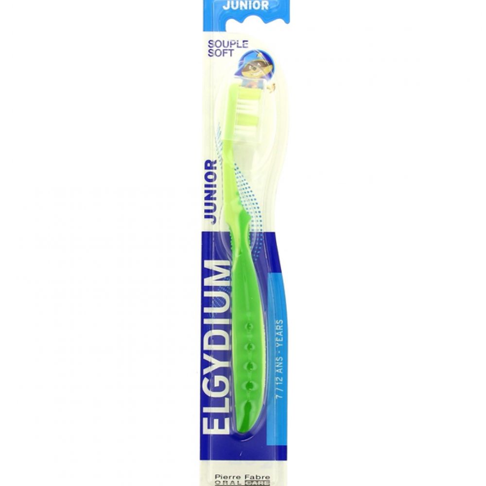 Elgydium - Brosse à dents junior 7/12 ans - Brosse souple