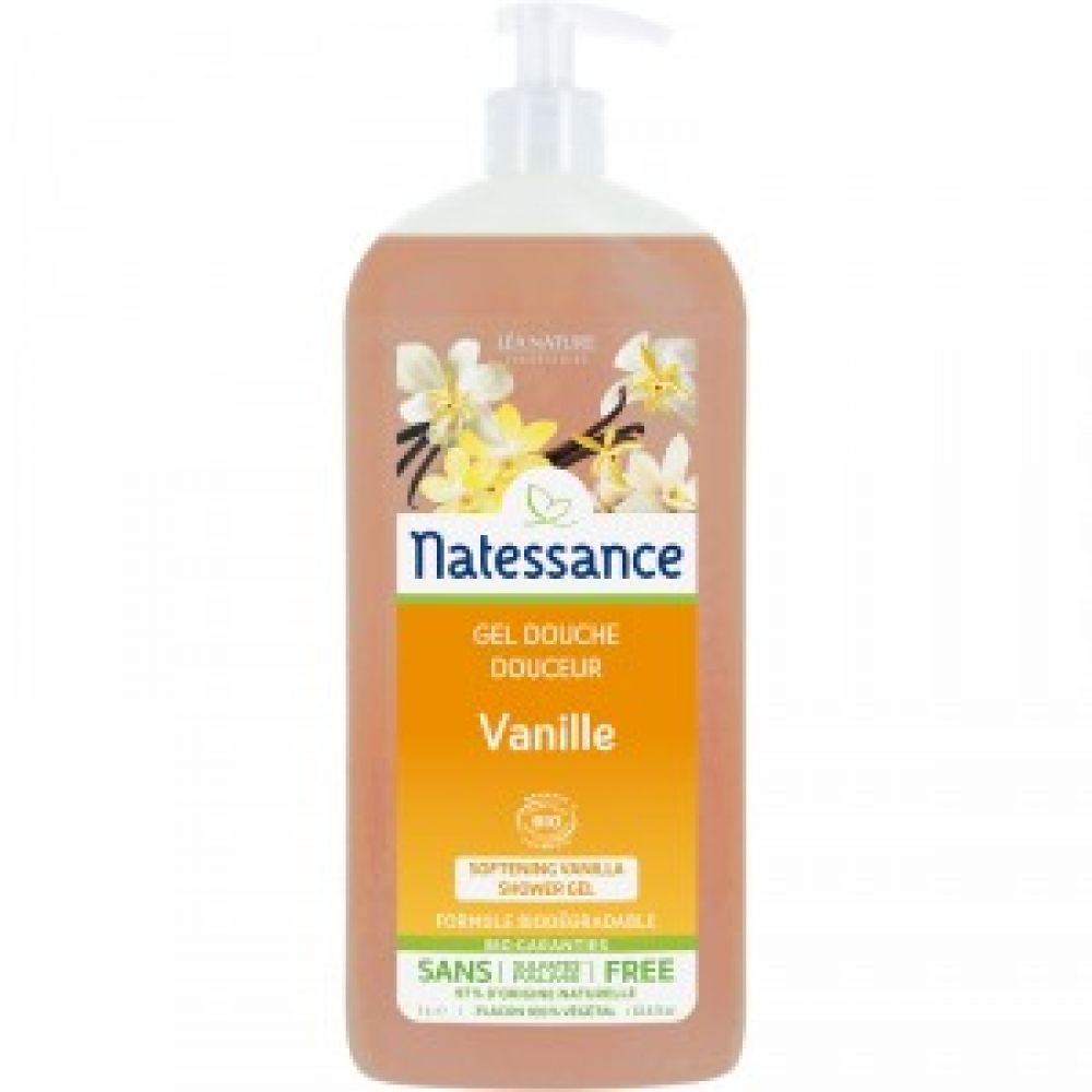 Natessance - Gel douche douceur Vanille fruitée - 1L