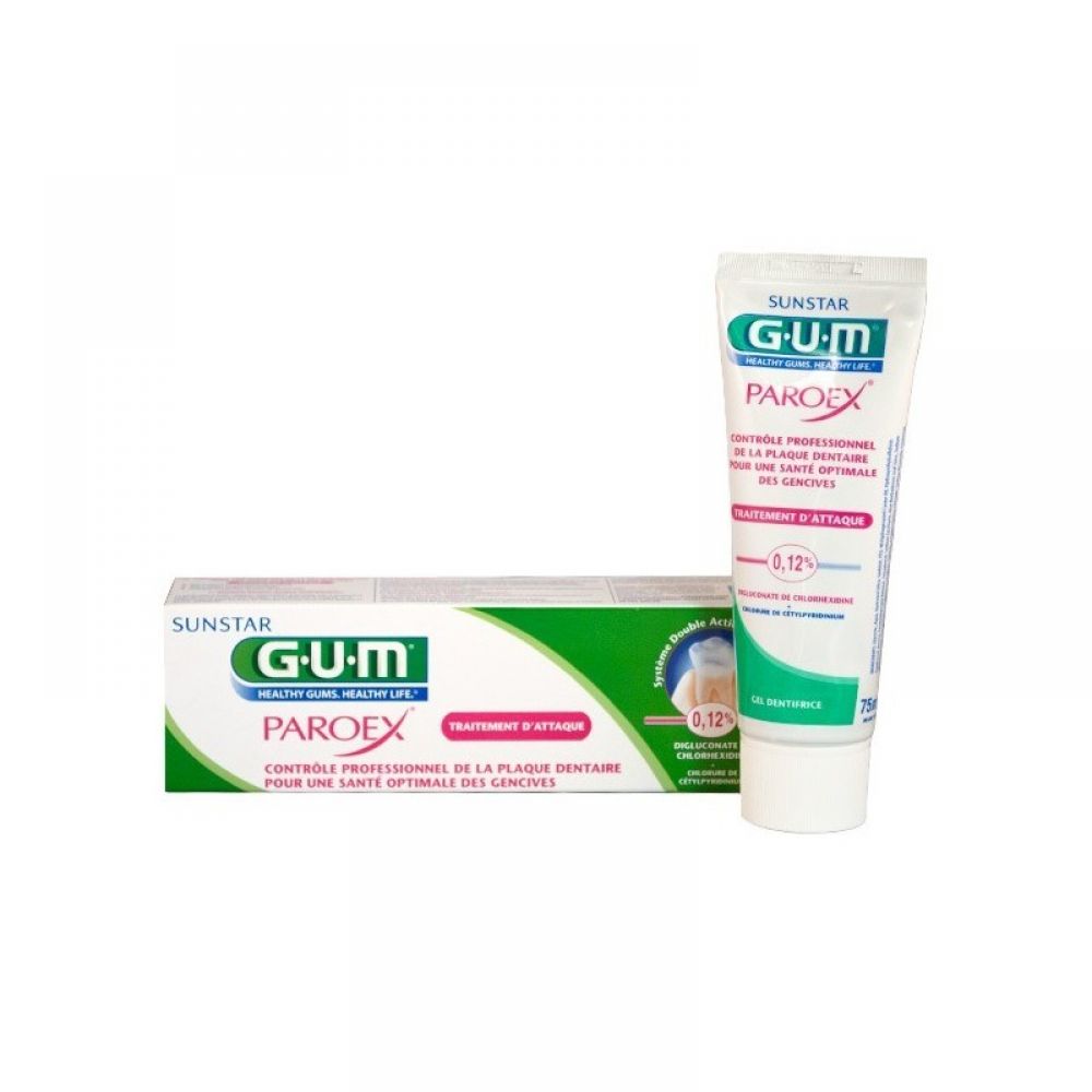 GUM - Gel dentifrice - Paroex traitement d'attaque - 75 ml