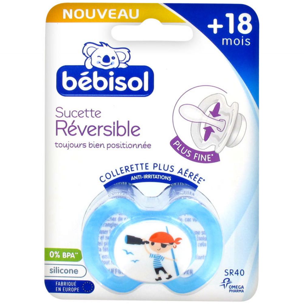 Bébisol - Sucette Réversible 18 m+ - Fée ou pirate