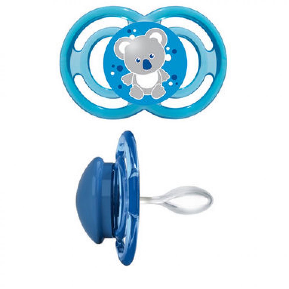 Tétine Lumineuse MAM Perfect Night 2-6 Mois - Silicone Skinsoft, Col Extra-fin - Avec étui Stérilisateur Micro-ondes - Bleu Ciel