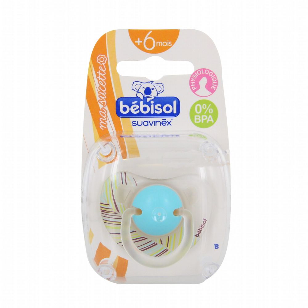 Bébisol - Sucette physiologique silicone 6mois et + décor