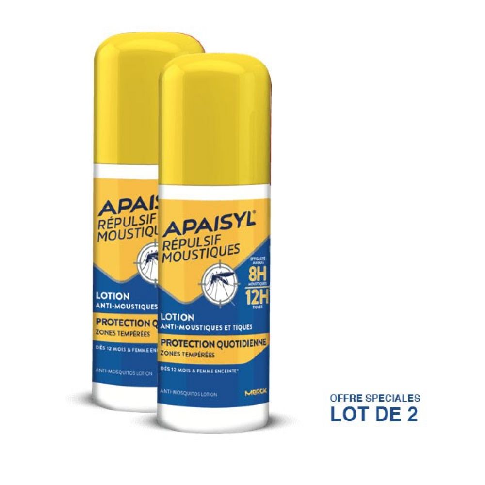 Apaysil - Répulsif moustiques lotion protection quotidienne - 2 x 90 ml
