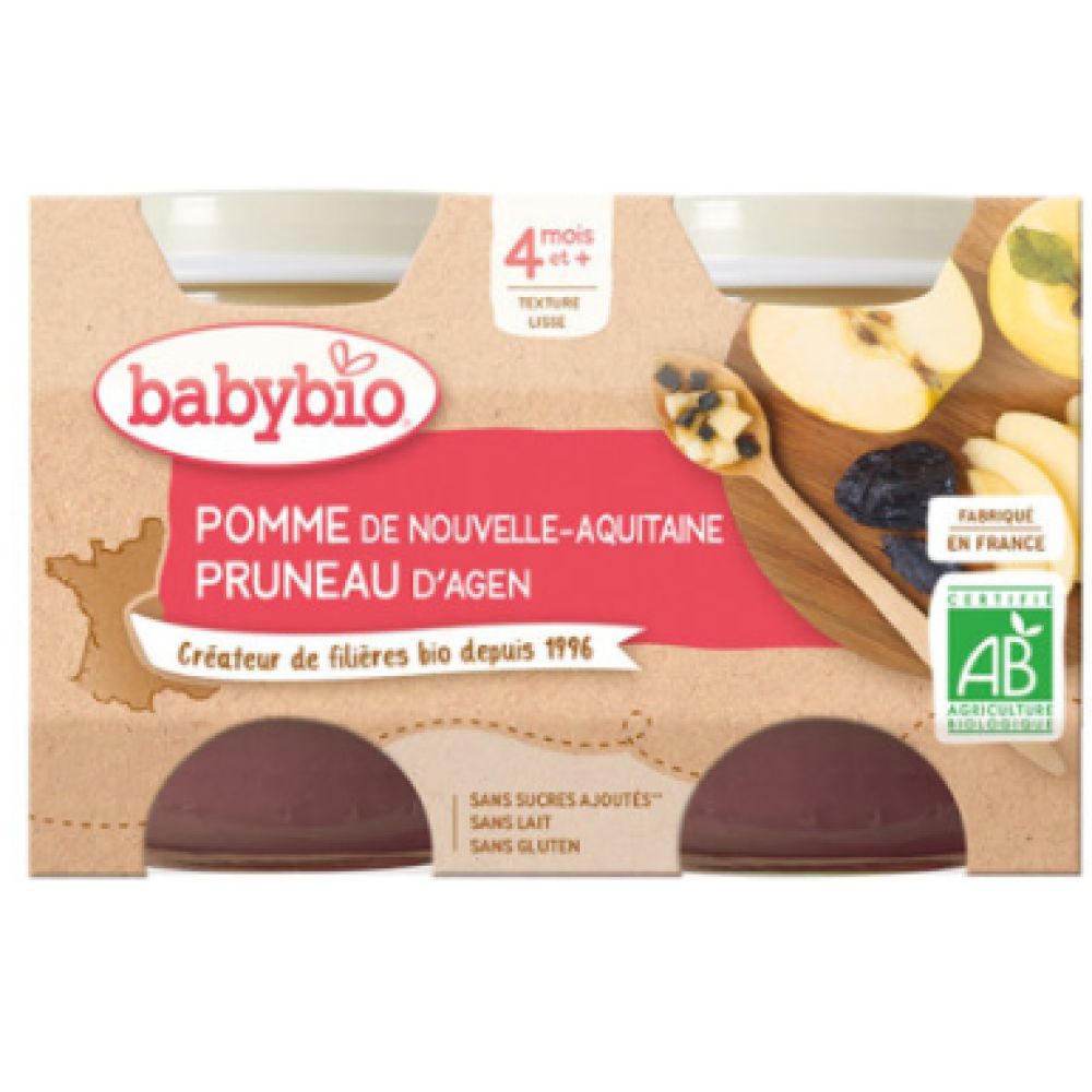 Babybio - Pomme Pruneau d'Agen - 2x130g