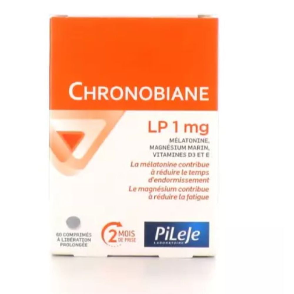 Pileje - Chronobiane LP 1mg Mélatonine Magnésium marin - 60 comprimés