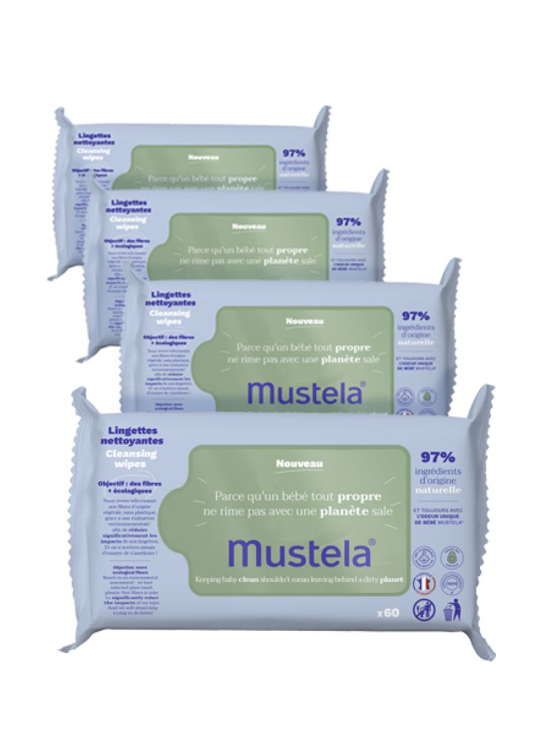 9.90€ le lot de 4 paquets lingettes Mustela