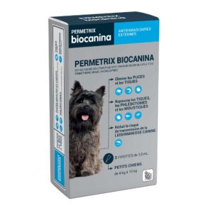 Biocanina - Permetrix antiparasitaires externes petits chiens - 3x1ml