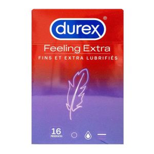 Durex - Feeling Extra 16 préservatifs lubrifiés - 16 préservatifs