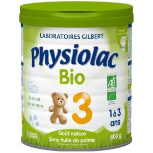 Physiolac - Lait en poudre bio 3ème âge Goût nature - 800g