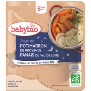 Babybio - Soupe de Potimarron de la Drôme, Panais - dès 6 mois - 190g