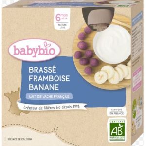 Babybio - Brassé framboise banane - dès 6 mois - 4 x 85 g