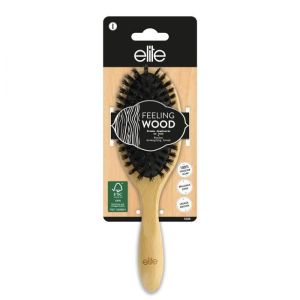 Elite - Feeling Wood brosse démêlante en bois forme ovale 100% sanglier