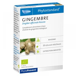 Pileje - Phytostandard Gingembre - 20 gélules végétales