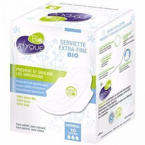 Unyque - Serviette Extra-fine Bio Normal - 10 serviettes