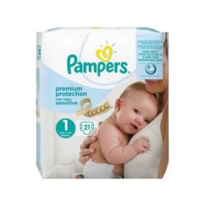 Pampers - Premium protection New baby sensitive - taille 1 - 21 couches