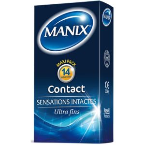 Manix - Préservatifs Contact Sensations intactes Ultra-fins - Boite de 14