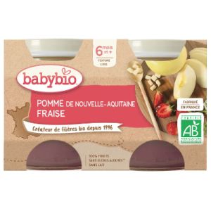 Babybio - Pomme d'Aquitaine Fraise - dès 6 mois - 2x130g