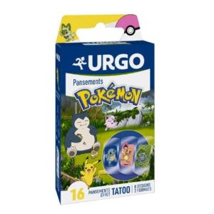 Urgo - Pansements Pokémon effet tattoo - 16 pansements