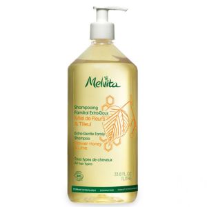 Melvita - Shampoing Familial Extra doux miel et tilleul - 1 L
