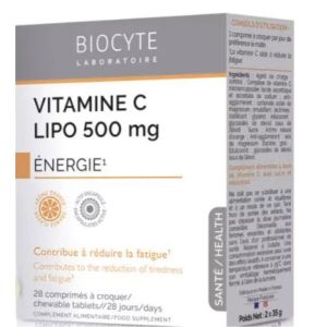 Biocyte - Vitamine C lipo 500mg - 28 comprimés a croquer