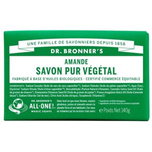 Dr. Bronner's - Pain de savon Pure végétal Amande - 140g