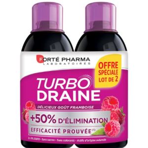 Forte pharma - Turbodraine Minceur Framboise Solution Buvable - lot de 2x500ml