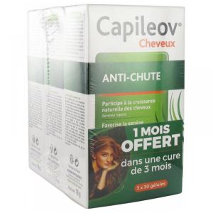 Nutreov - Capileov anti-chute double action 1 mois offert - lot de 3 boîtes