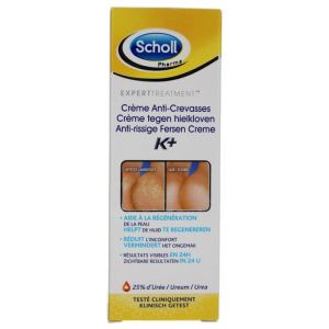 Scholl - Crème anti-crevasses active repair K+