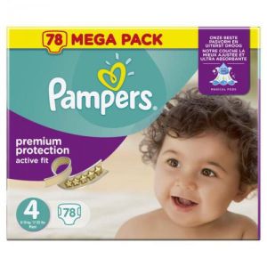 Pampers - Premium protection Active fit - Taille 4 - 78 couches