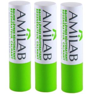 Amilab - Baume à lèvre réparateur régénérant calmant - 2 + 1 offert